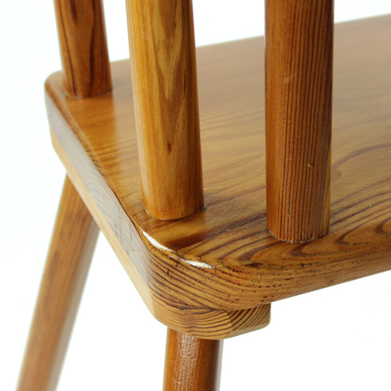 Vintage children chair in beech wood from Czechoslovakia 1960