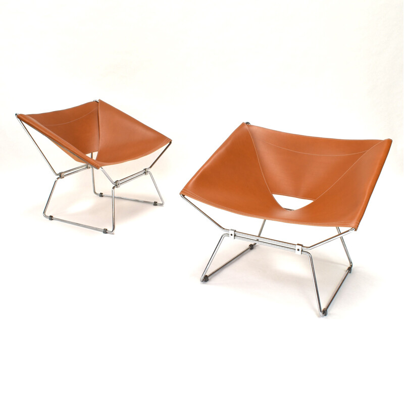Vintage pair of AP-14 armchairs by Pierre Paulin for Polak