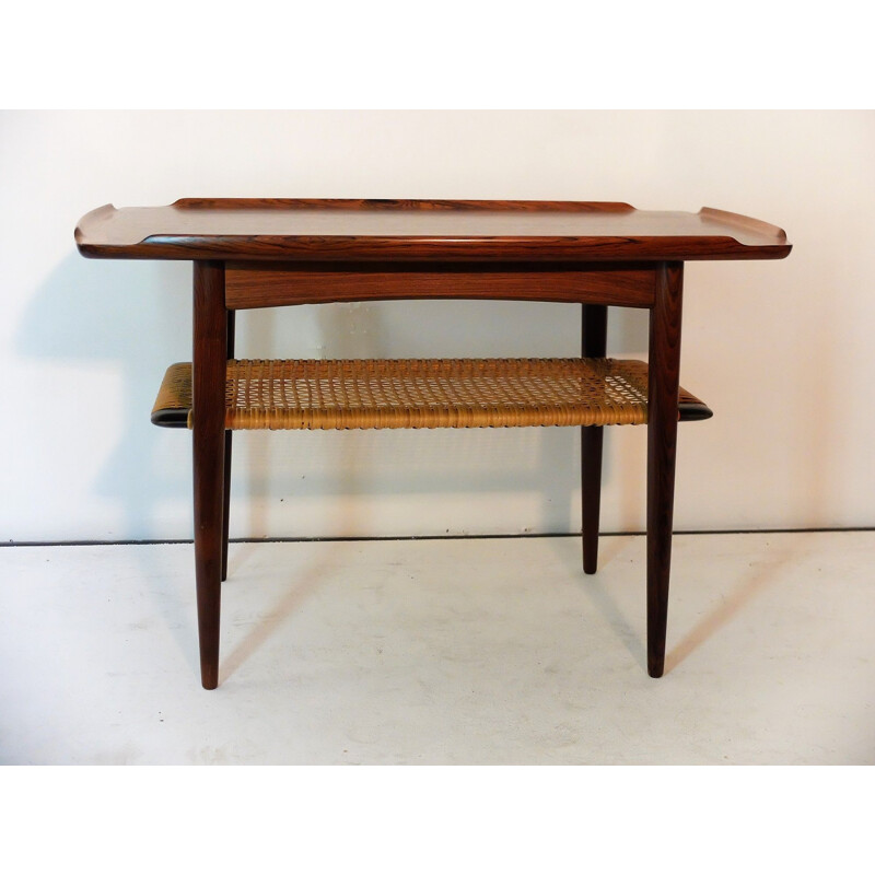 Table vintage scandinave à 2 plateaux en palissandre Poul Jensen 1960