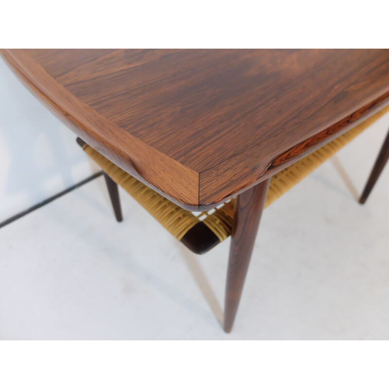 Table vintage scandinave à 2 plateaux en palissandre Poul Jensen 1960