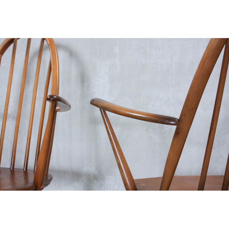 Set of 6 vintage 365 High Back Windsor chairs by Lucian Ercolani for Ercol