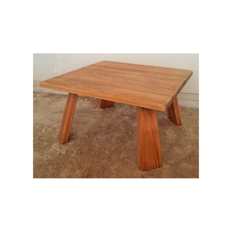 Vintage coffee table in solid american oak 1950