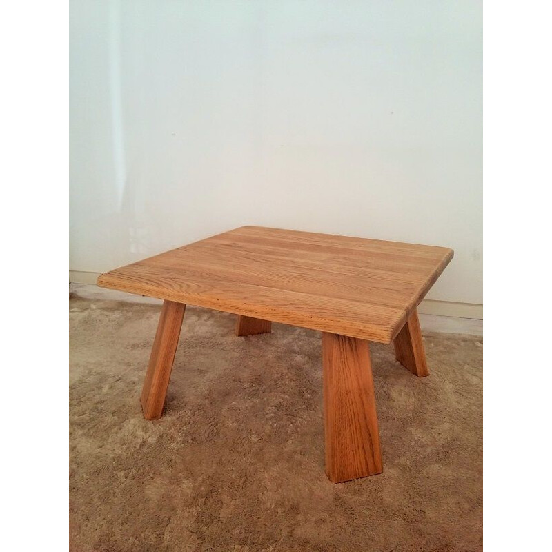 Vintage coffee table in solid american oak 1950