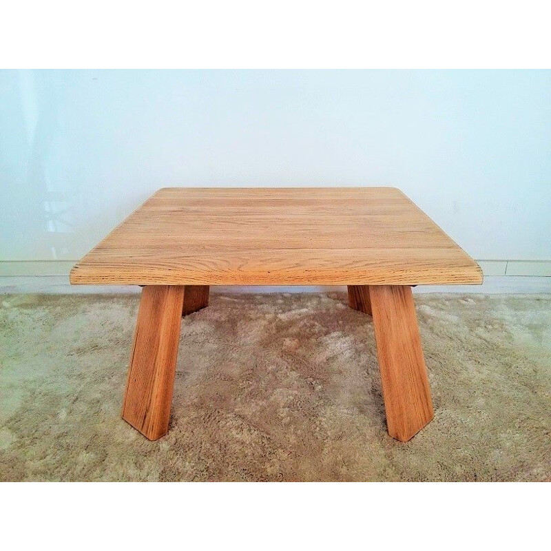 Vintage coffee table in solid american oak 1950