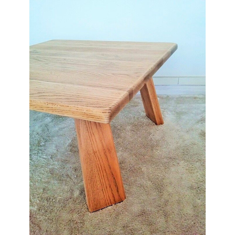 Vintage coffee table in solid american oak 1950