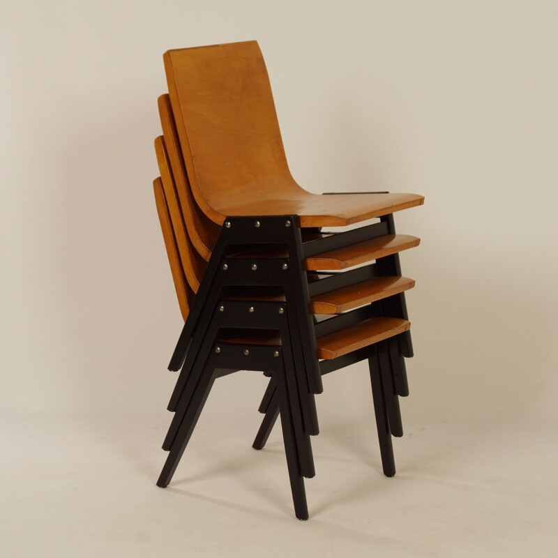 Set of 4 Beech Dining Chairs by Roland Rainer, 1956