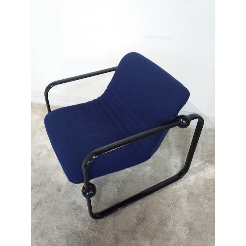 Set of 2 blue "ball" armchairs by Marc Held for Airborne