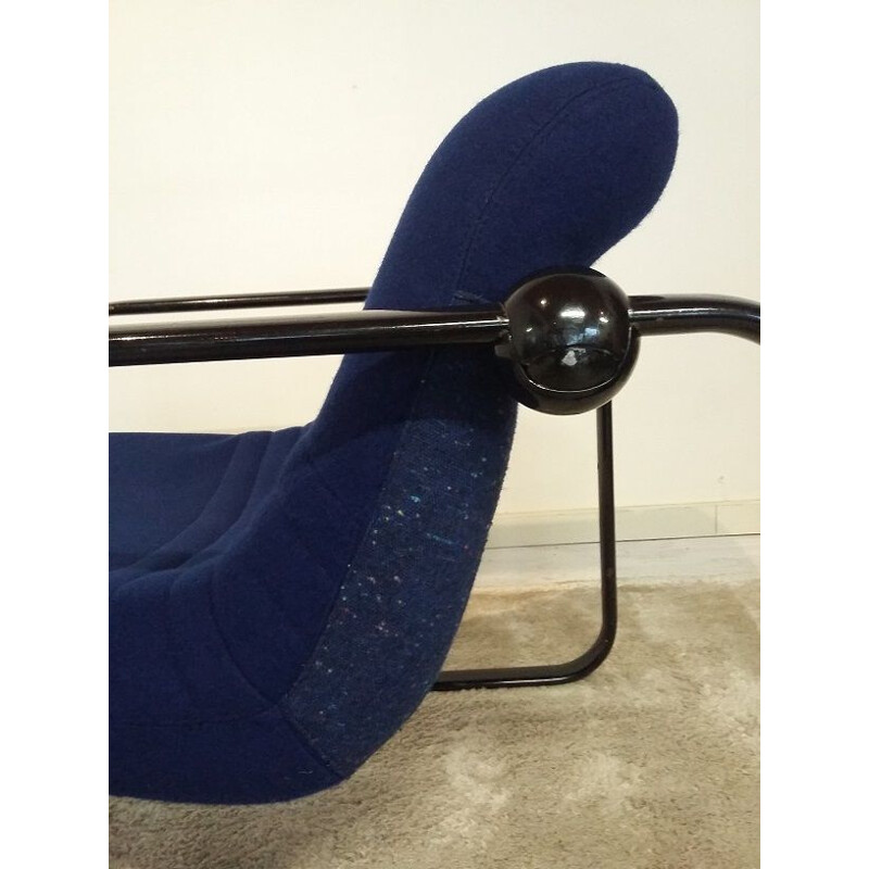 Set of 2 blue "ball" armchairs by Marc Held for Airborne