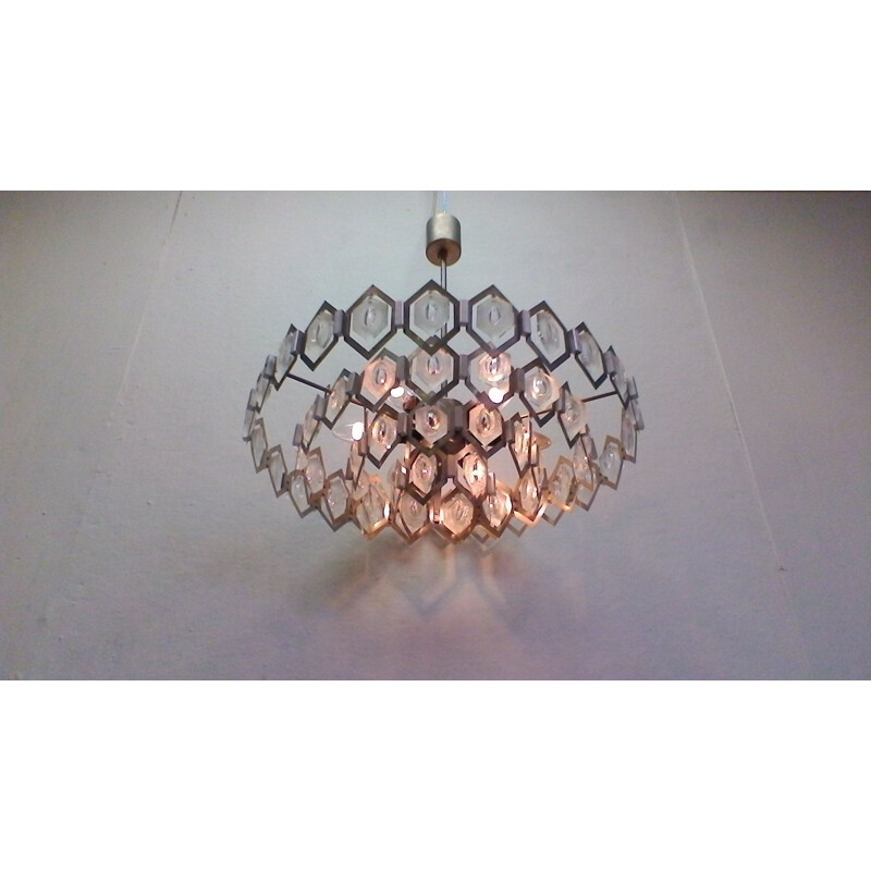 Vintage chandelier with 6 bulbs by Jaroslav Bejvl