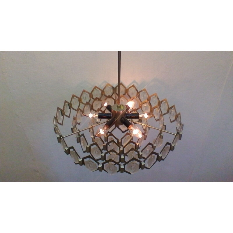 Vintage chandelier with 6 bulbs by Jaroslav Bejvl