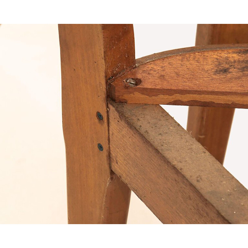 Set of 4 vintage chairs in blond wood