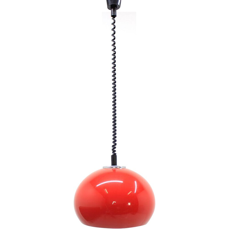 Vintage red Meblo pendant light by Harvey Guzzini