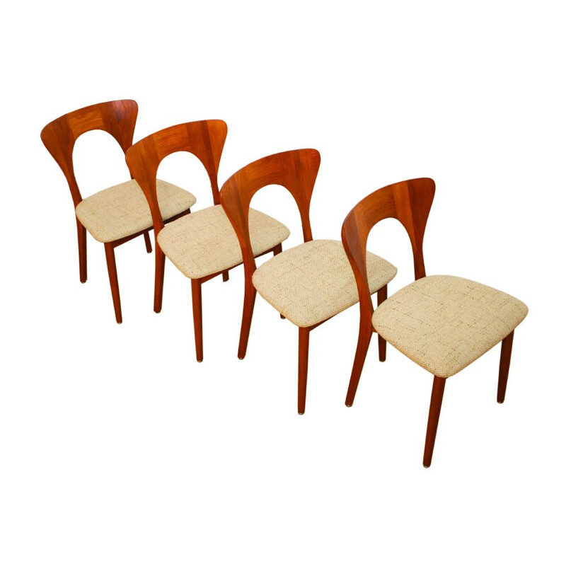 Suite de 4 chaises vintage danoise en teak Peter par N. Koefoed pour Koefoeds Hornslet