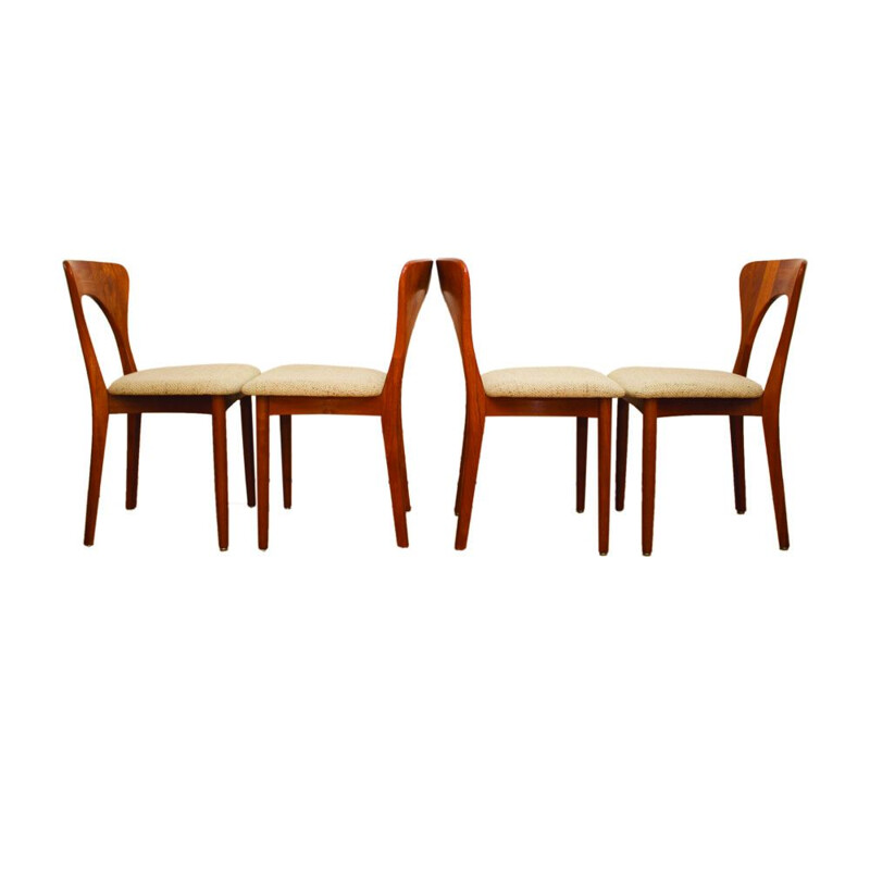 Set of 4 vintage Danish teak Peter dining chairs by N. Koefoed for Koefoeds Hornslet