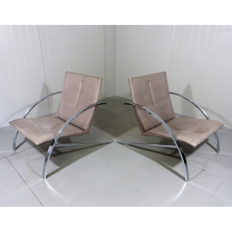 Set of 2 vintage Swiss armchairs "Arco" by Paul Tuttle