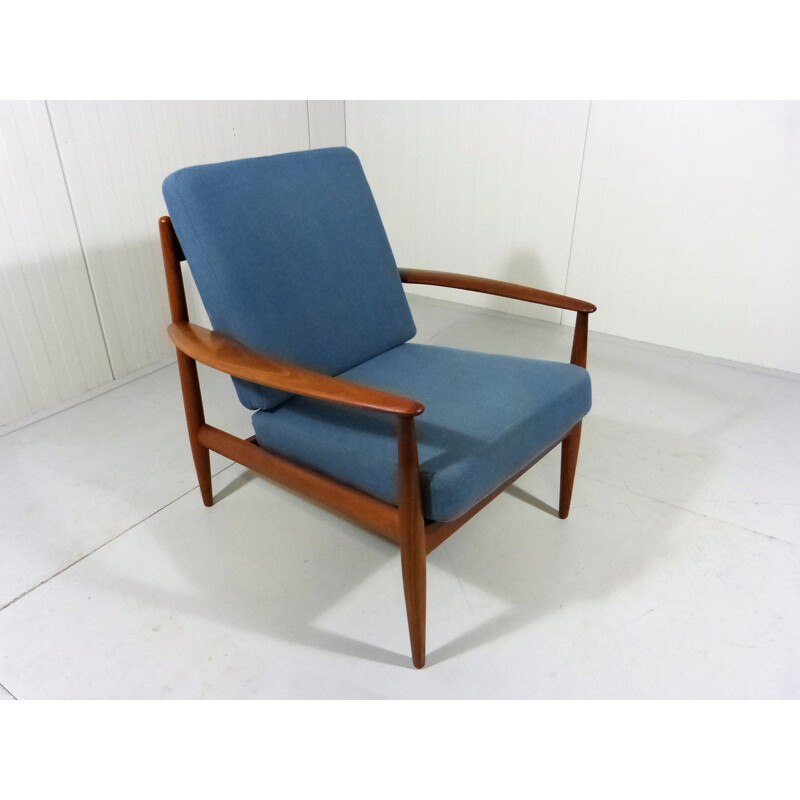Vintage blue armchair by Grete Jalk for France & Son