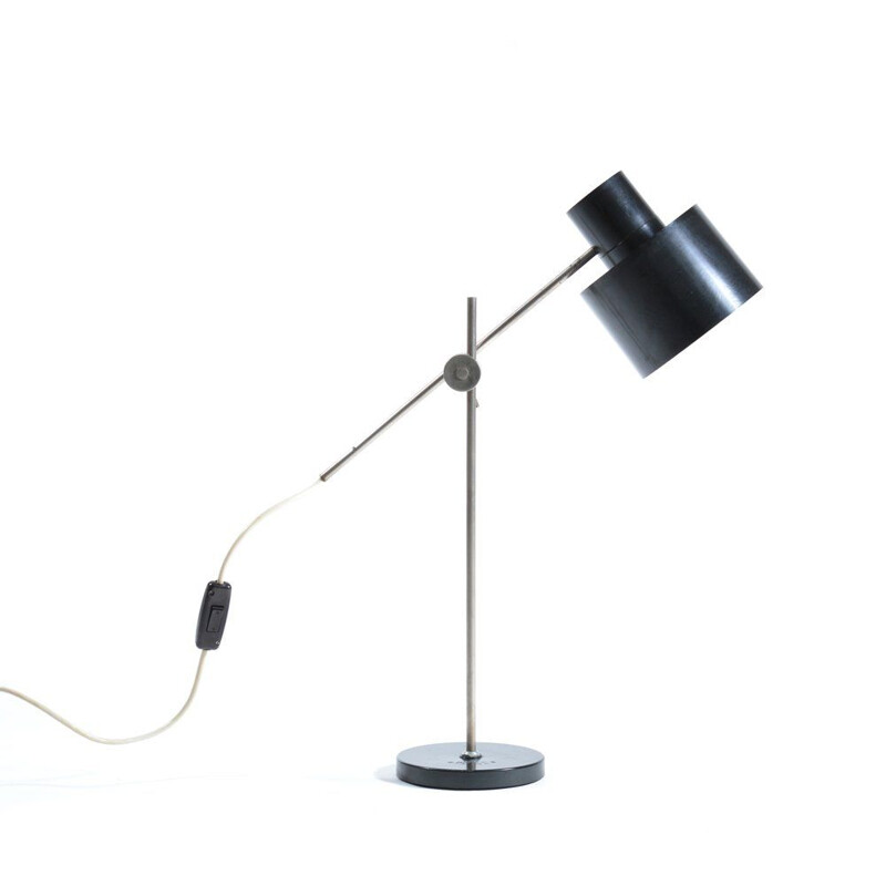 Vintage black bakelite industrial table lamp by Elektrosvit, Czechoslovakia 1960