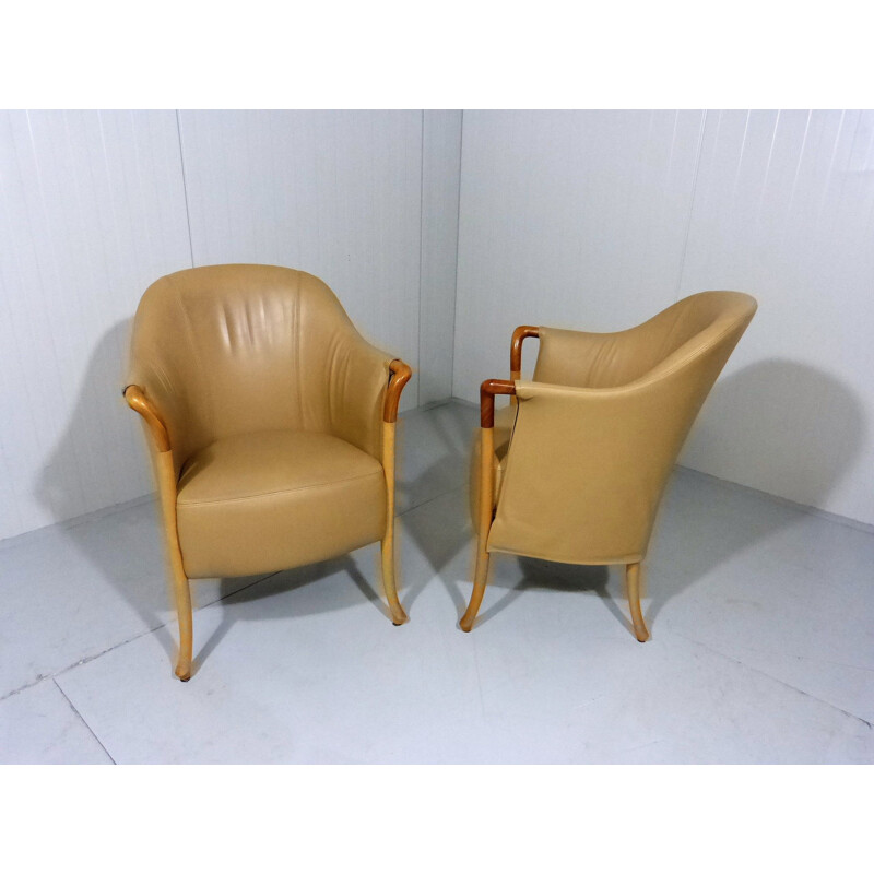 Set of 2 vintage Italian armchairs "Progetti" by Giorgetti