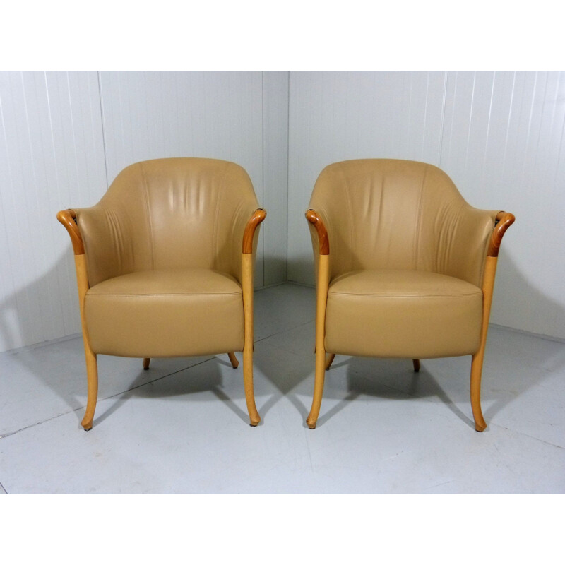 Set of 2 vintage Italian armchairs "Progetti" by Giorgetti