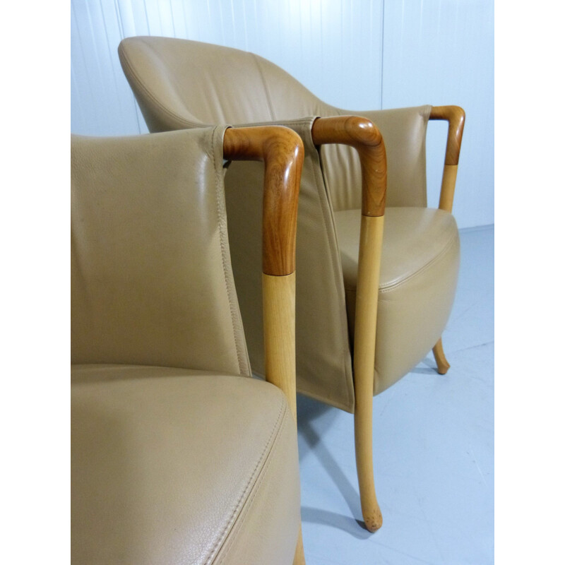 Set of 2 vintage Italian armchairs "Progetti" by Giorgetti