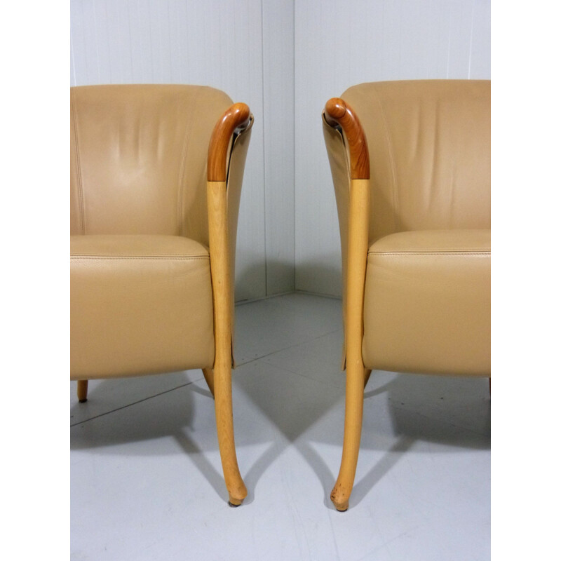 Set of 2 vintage Italian armchairs "Progetti" by Giorgetti