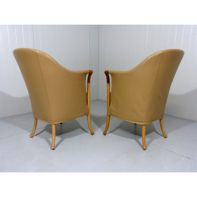 Set of 2 vintage Italian armchairs "Progetti" by Giorgetti