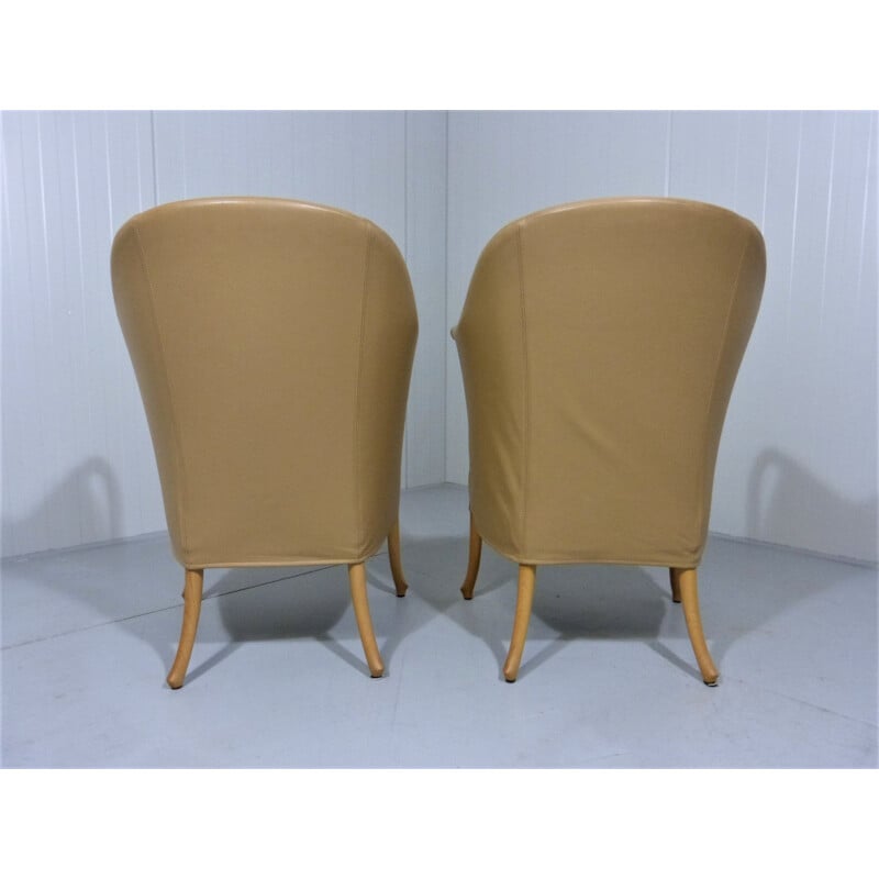 Set of 2 vintage Italian armchairs "Progetti" by Giorgetti