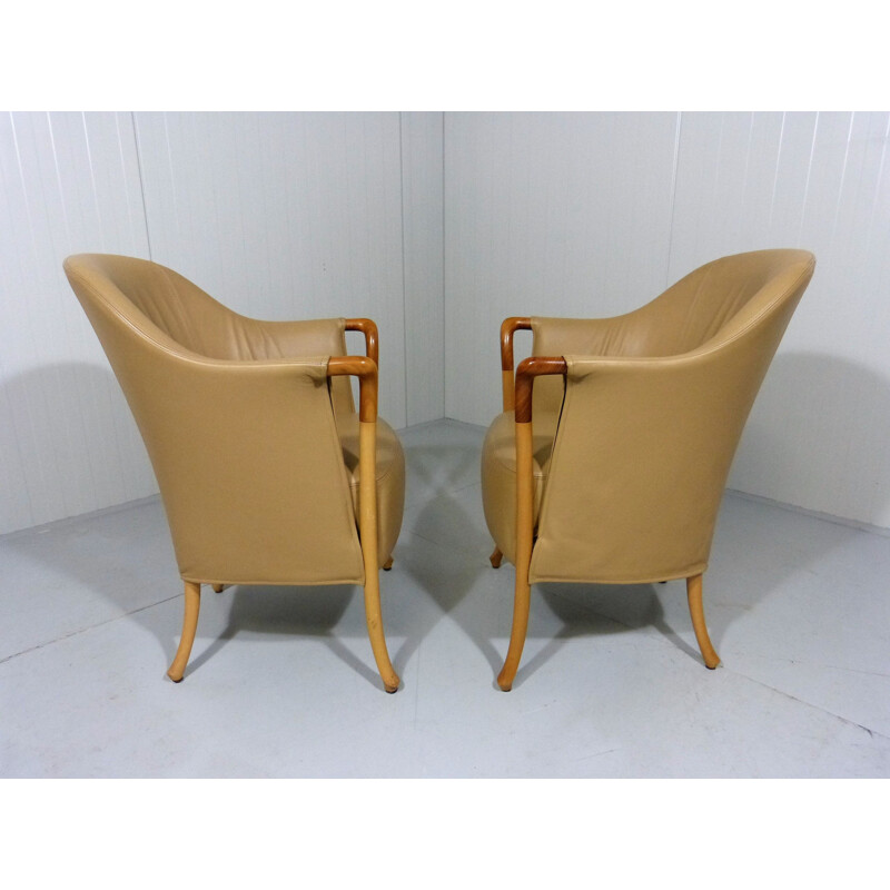 Suite de 2 fauteuils italiens vintage "Progetti" par Giorgetti