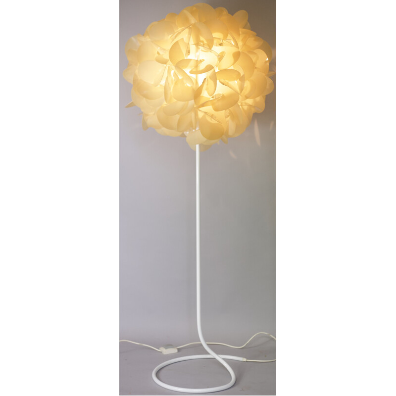 Vintage steel and plastic floor lamp by Raoul Raba, France 1960