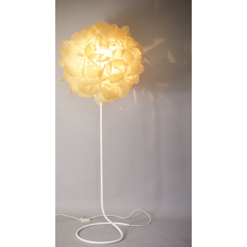 Vintage steel and plastic floor lamp by Raoul Raba, France 1960