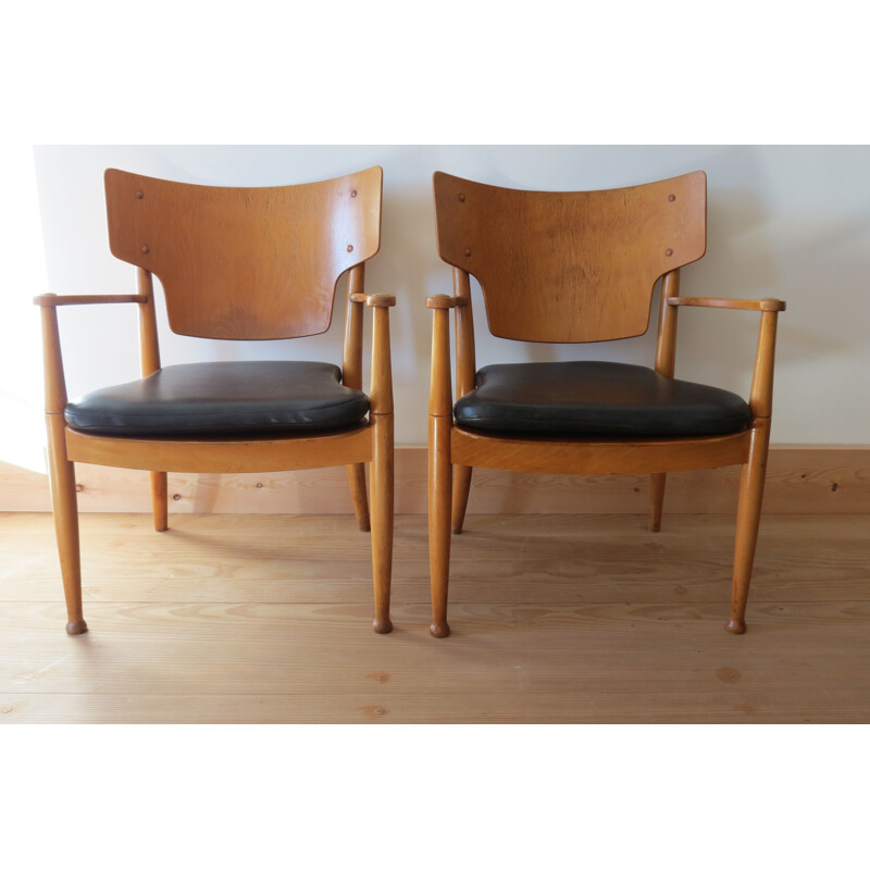 Suite de 2 chaises vintage danoises par Hvidt et Molgaard pour Portex