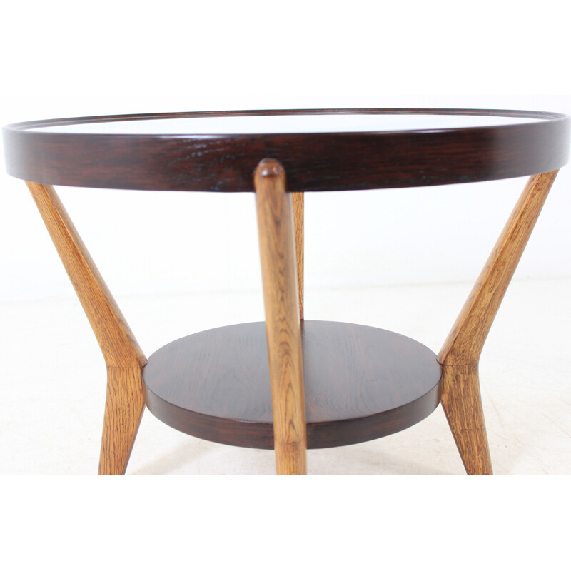 Vintage round coffee table by Koželka and Kropáček