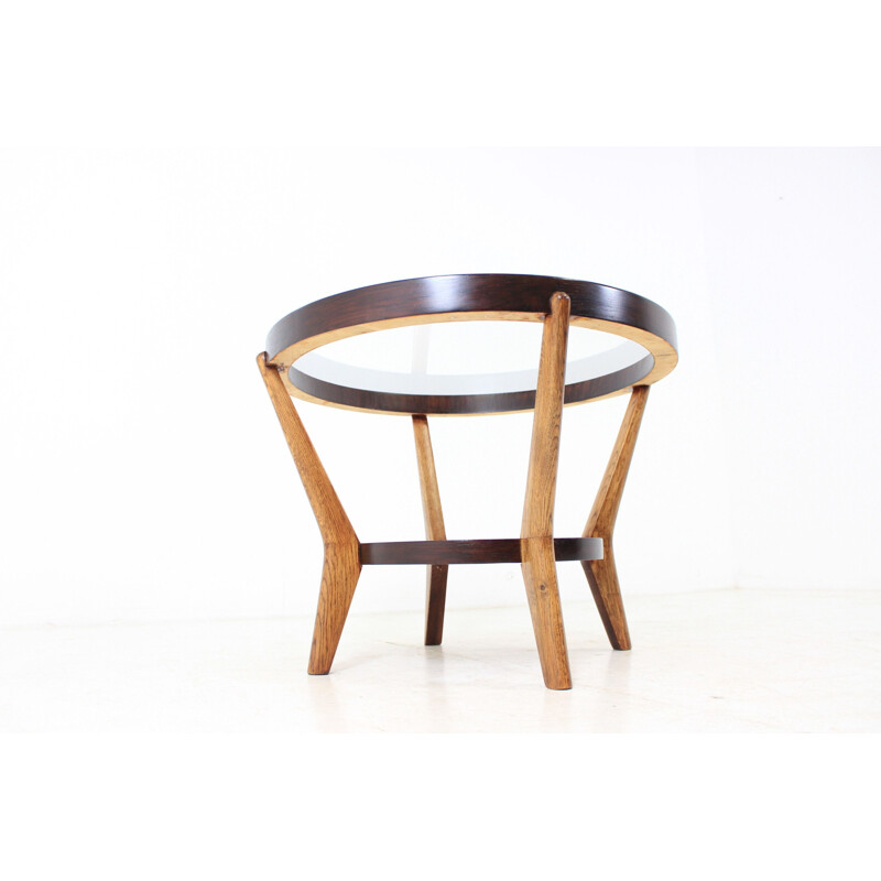 Vintage round coffee table by Koželka and Kropáček