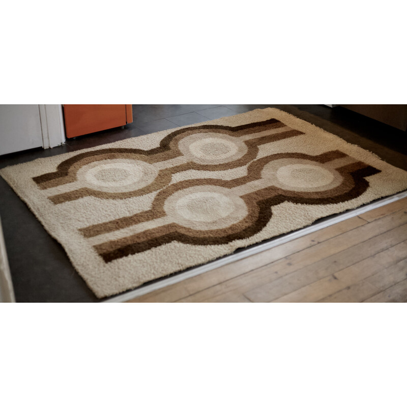 Vintage Dutch geometric carpet by Desso