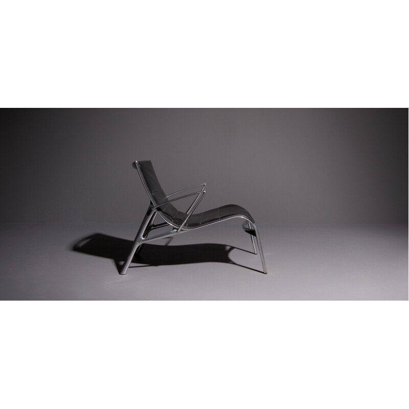 Vintage Alberto Meda black lounge chair Armframe 438 model by Alias