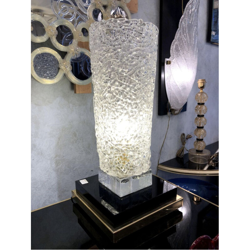 Paire de lampes vintage en verre de Murano 1980