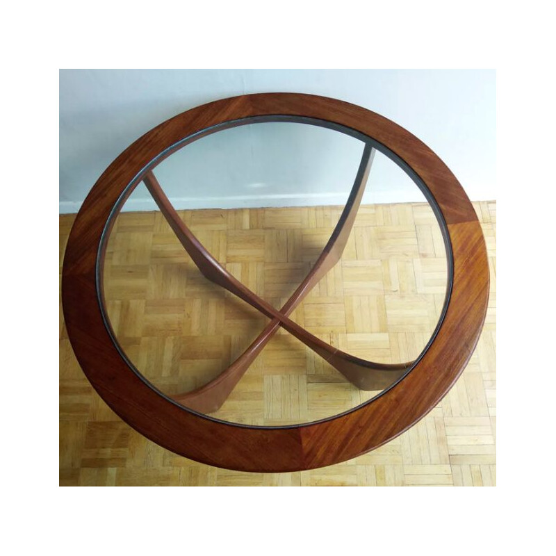 Vintage coffee table Astro by G Plan in teak and glass 1960