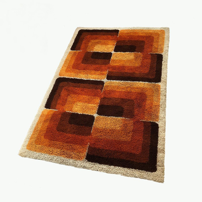 Vintage Cubic rug in wool by Desso Netherlands 1970