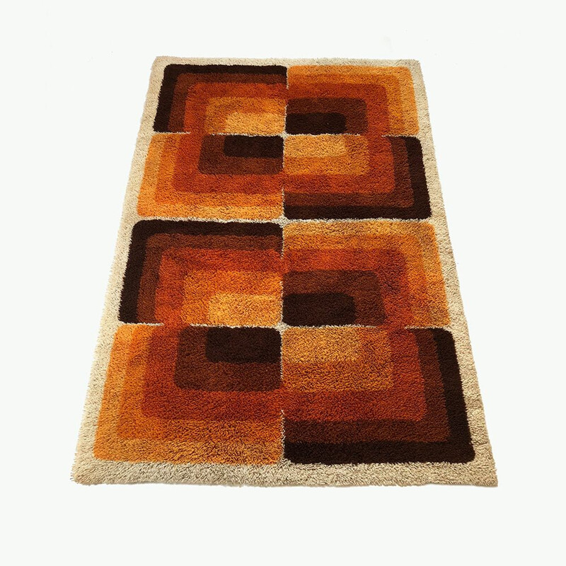 Vintage Cubic rug in wool by Desso Netherlands 1970