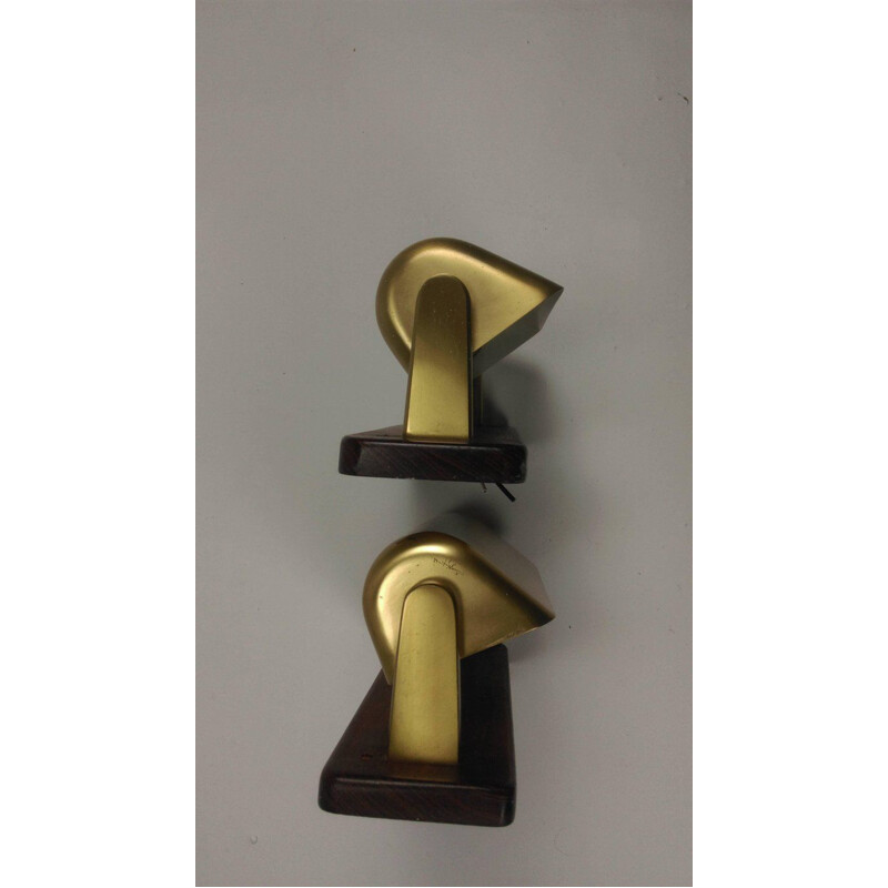 Pair of vintage brass wall lamps by Lyfa, Denmark 1950