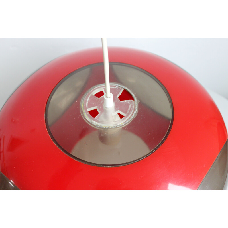 Vintage red pendant lamp "UFO" by Luigi Colani