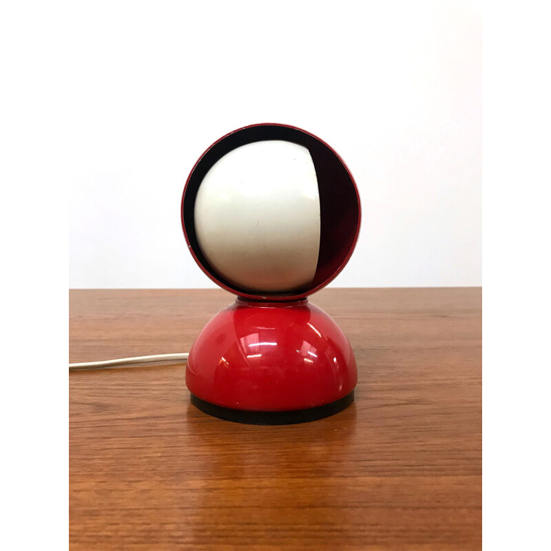 Vintage red table lamp "Eclisse" by Vico Maggistretti