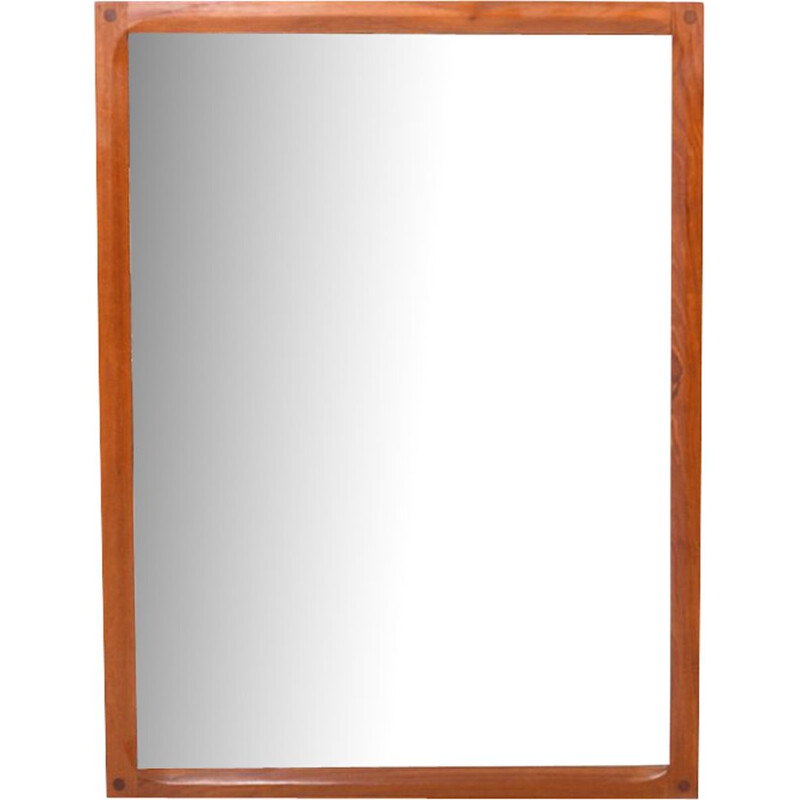 Vintage rectangular mirror in teak by Aksel Kjersgaard