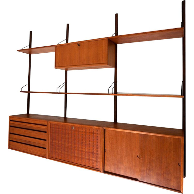 Vintage Poul Cadovius Royal wall system in teak 1960