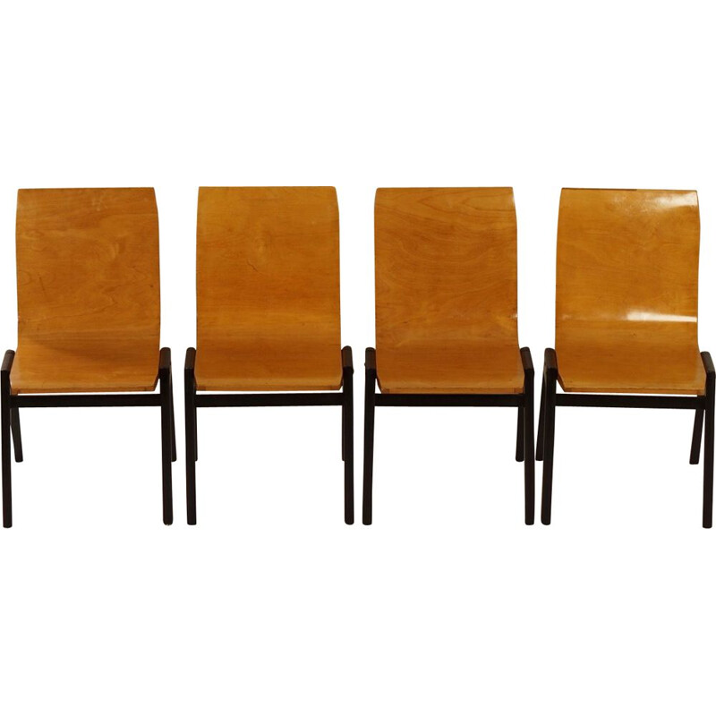 Set of 4 Beech Dining Chairs by Roland Rainer, 1956