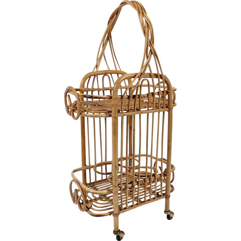 Vintage Dutch Rattan trolley