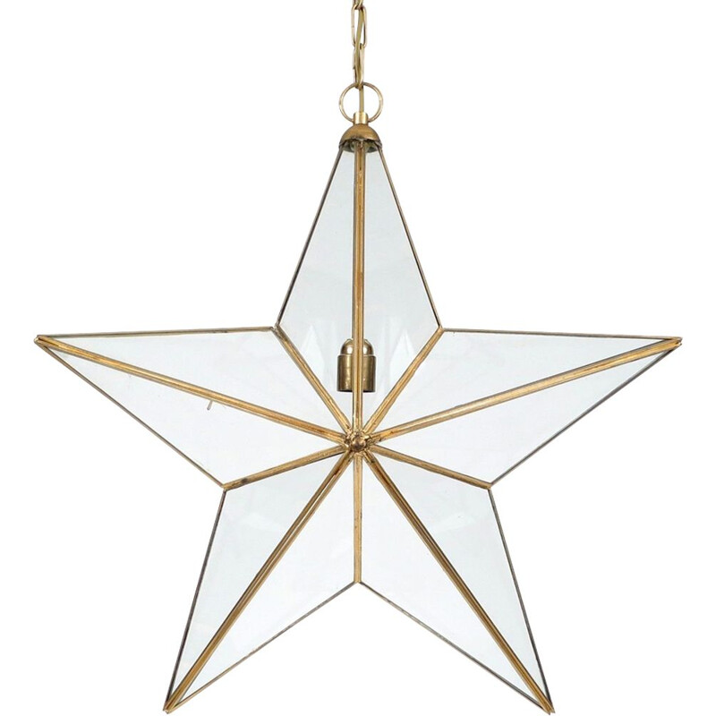 Lampe vintage étoile en métal doré