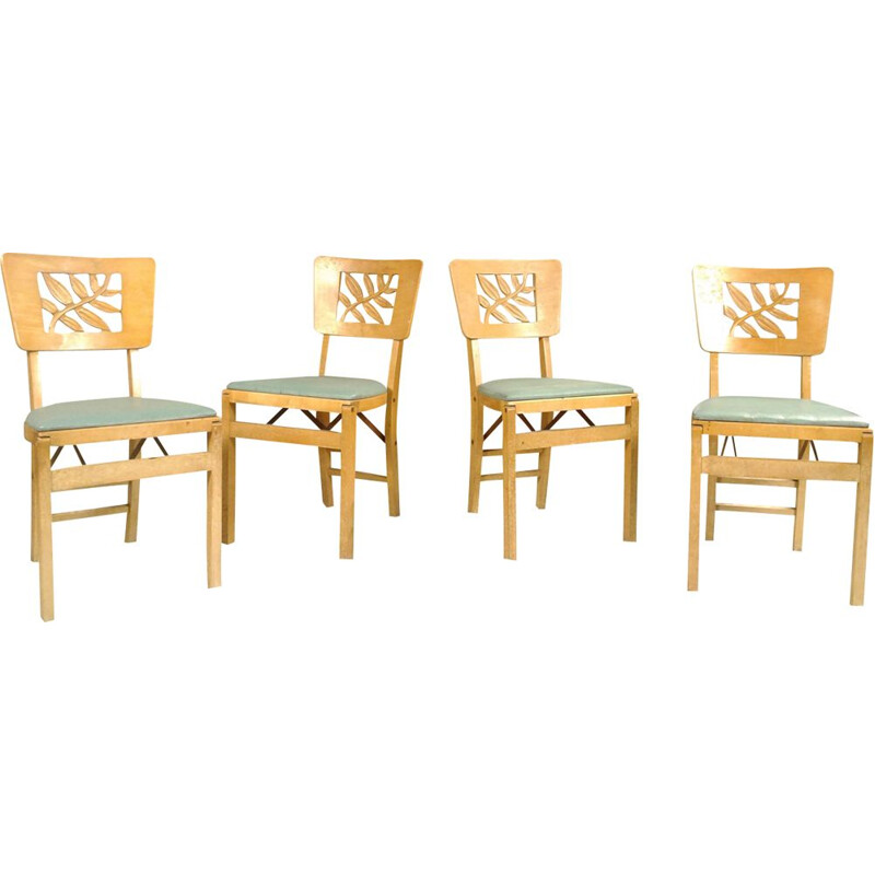 Set of 4 vintage folding chairs by Stakmore