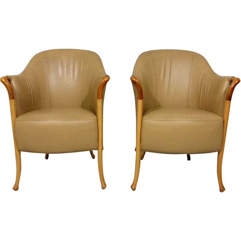 Set of 2 vintage Italian armchairs "Progetti" by Giorgetti