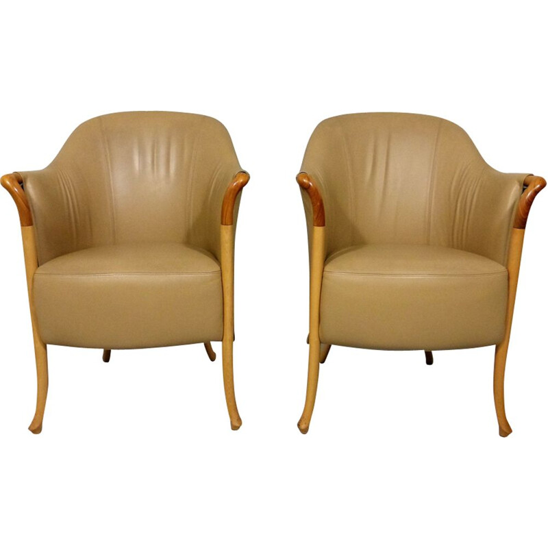 Set of 2 vintage Italian armchairs "Progetti" by Giorgetti